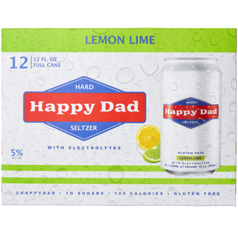Happy Dad Hard Seltzer Lemon Lime 12-Pk Cans | Harley's Liquor